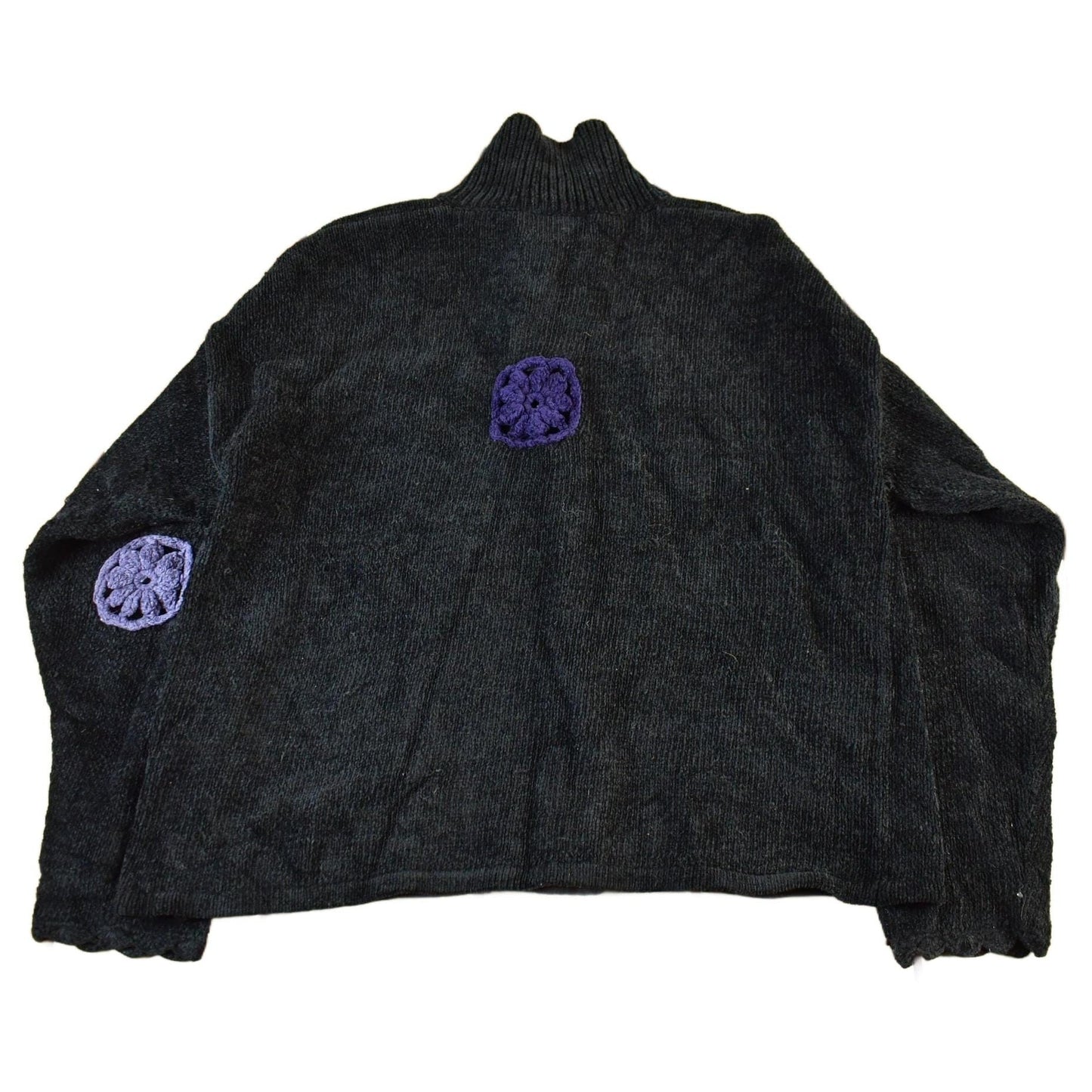 Vintage 1990s Jeffrey Todd Knit Floral Cardigan Sweater Women's Medium from propervintagecanada