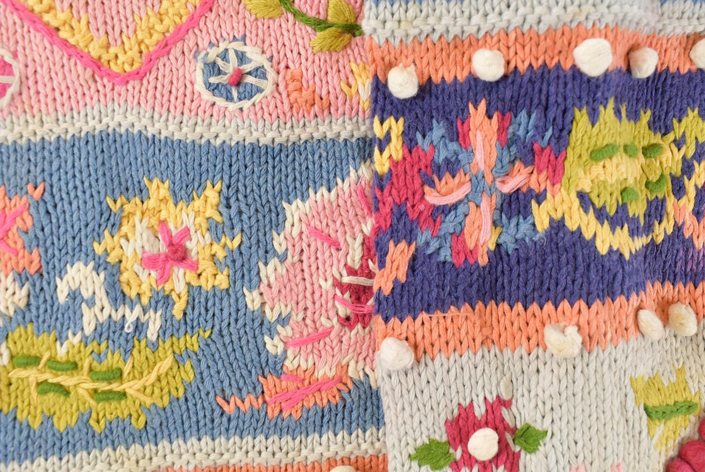 Vintage 1990s Jennifer Reed Hand Knit Floral Crewneck Sweater Women's Small from propervintagecanada