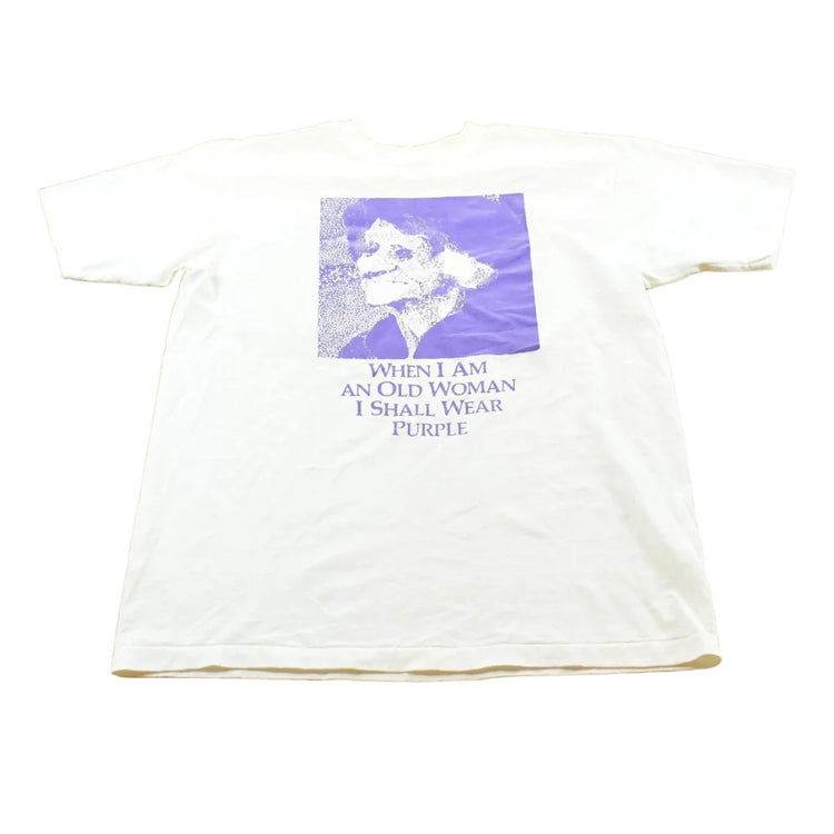 Vintage 1990s Jenny Joseph Warning Woman In Purple Single Stitch T-Shirt Mens M from propervintagecanada