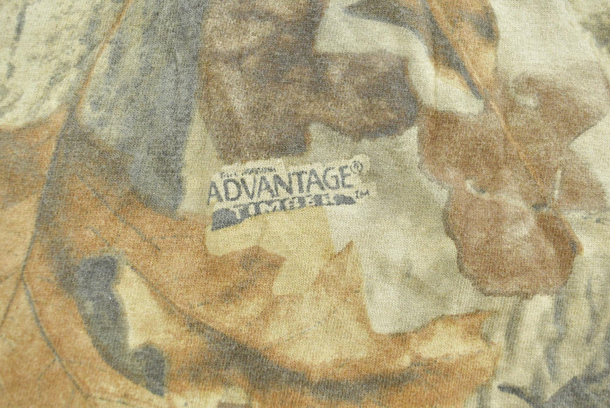 Vintage 1990s Jerzees Advantage Timber Camo Long Sleeve T-Shirt Men's L from propervintagecanada