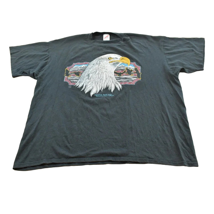 Vintage 1990s Jerzees American Eagle Bald Eagle Graphic T Shirt Men's XL from propervintagecanada