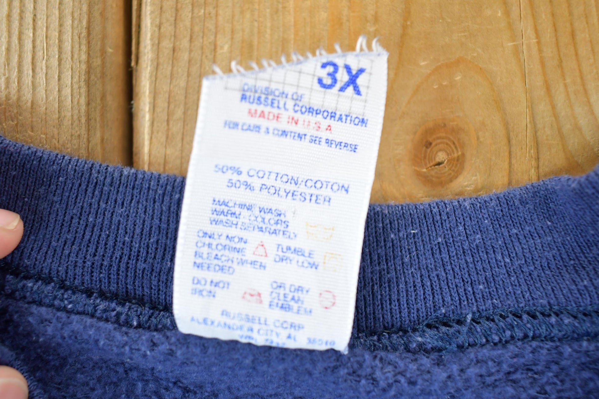 Vintage 1990s Jerzees Blank Blue Crewneck Sweatshirt Men's 3XL from propervintagecanada