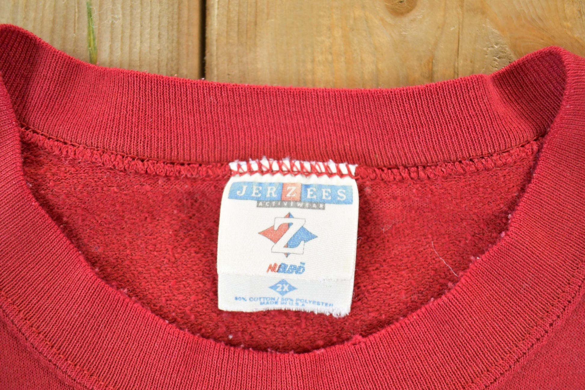 Vintage 1990s Jerzees Blank Burgundy Crew Neck Sweatshirt Men's XL from propervintagecanada