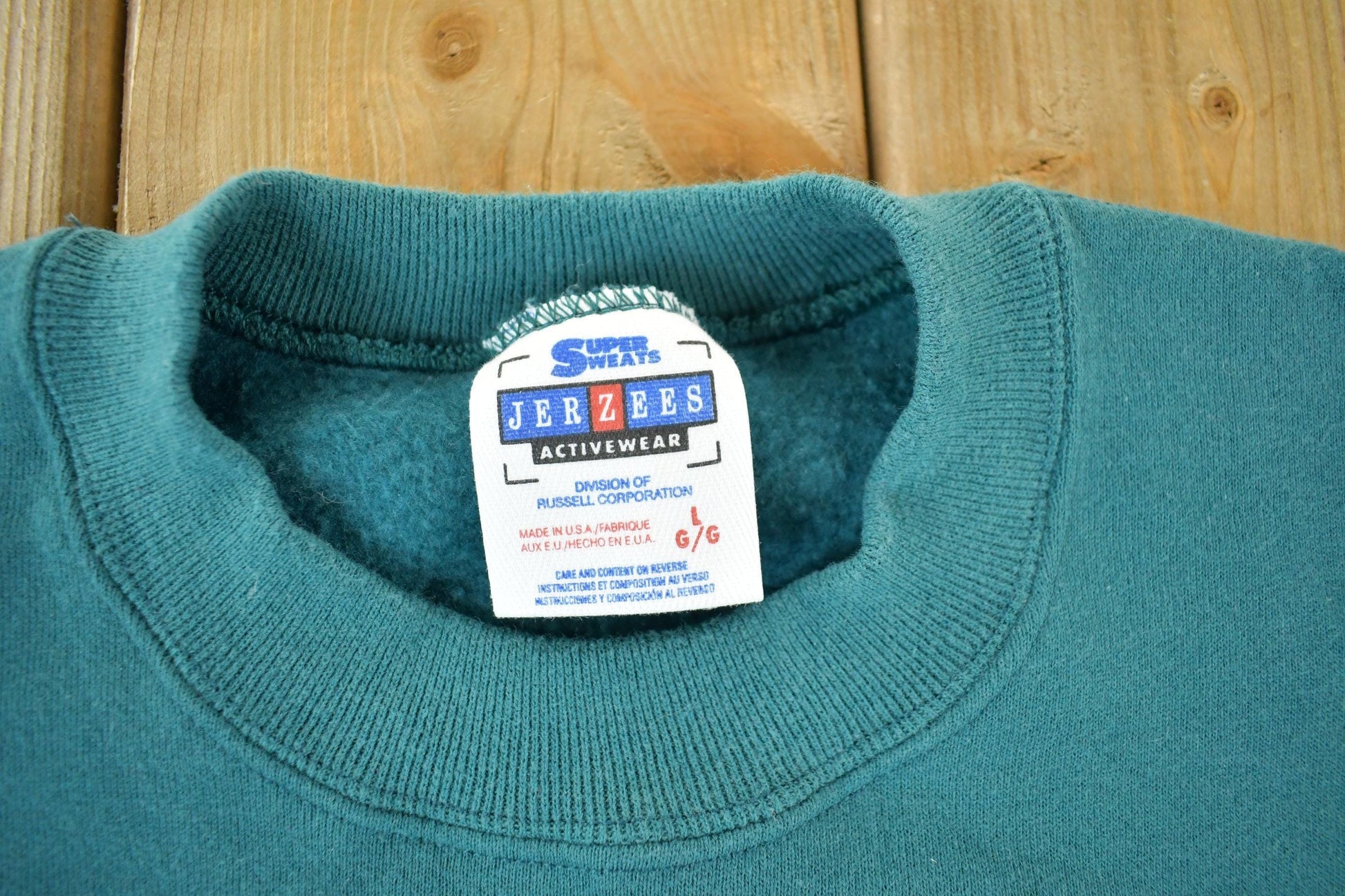 Vintage 1990s Jerzees Blank Crewneck Sweatshirt Men's Large from propervintagecanada
