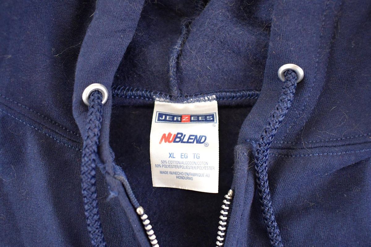 Vintage 1990s Jerzees Blank Streetwear Souvenir Hoodie Sweatshirt Men's L from propervintagecanada