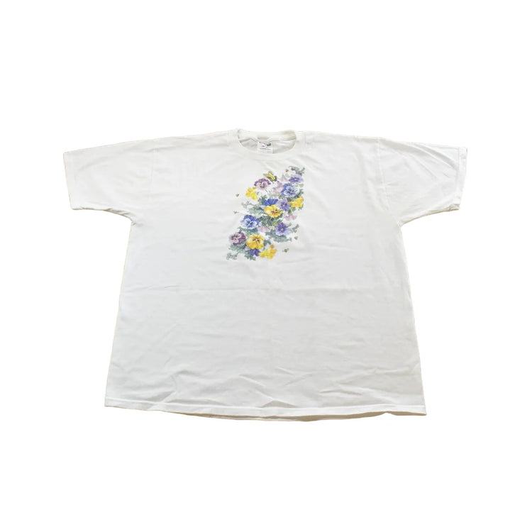 Vintage 1990s JERZEES Floral T-Shirt Men's XL from propervintagecanada