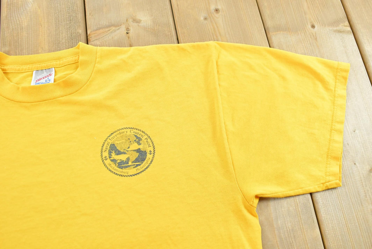 Vintage 1990s Jerzees Naval Inventory Control Point Mechanicsburg Philadelphia Pennsylvania Military T-Shirt Men's L from propervintagecanada