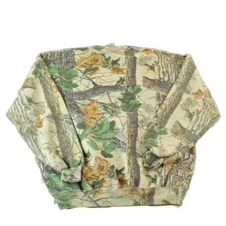 Vintage 1990s Jerzees Outdoor Realtree Camo Crewneck Sweatshirt Men's 3XL from propervintagecanada