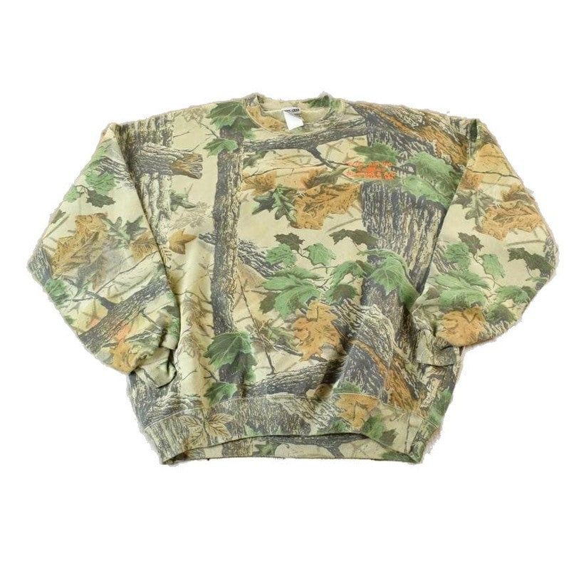 Vintage 1990s Jerzees Outdoor Realtree Camo Crewneck Sweatshirt Men's 3XL from propervintagecanada