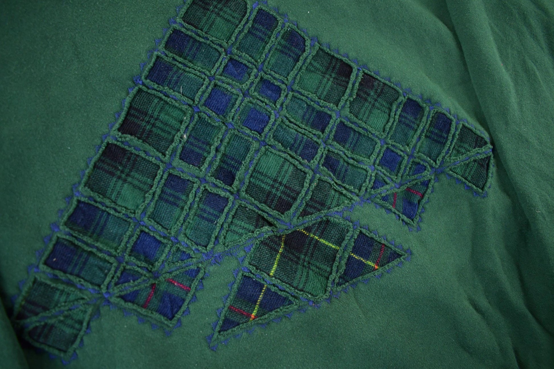 Vintage 1990s Jerzees Plaid Pattern Cute Crewneck Sweater Men's Large from propervintagecanada