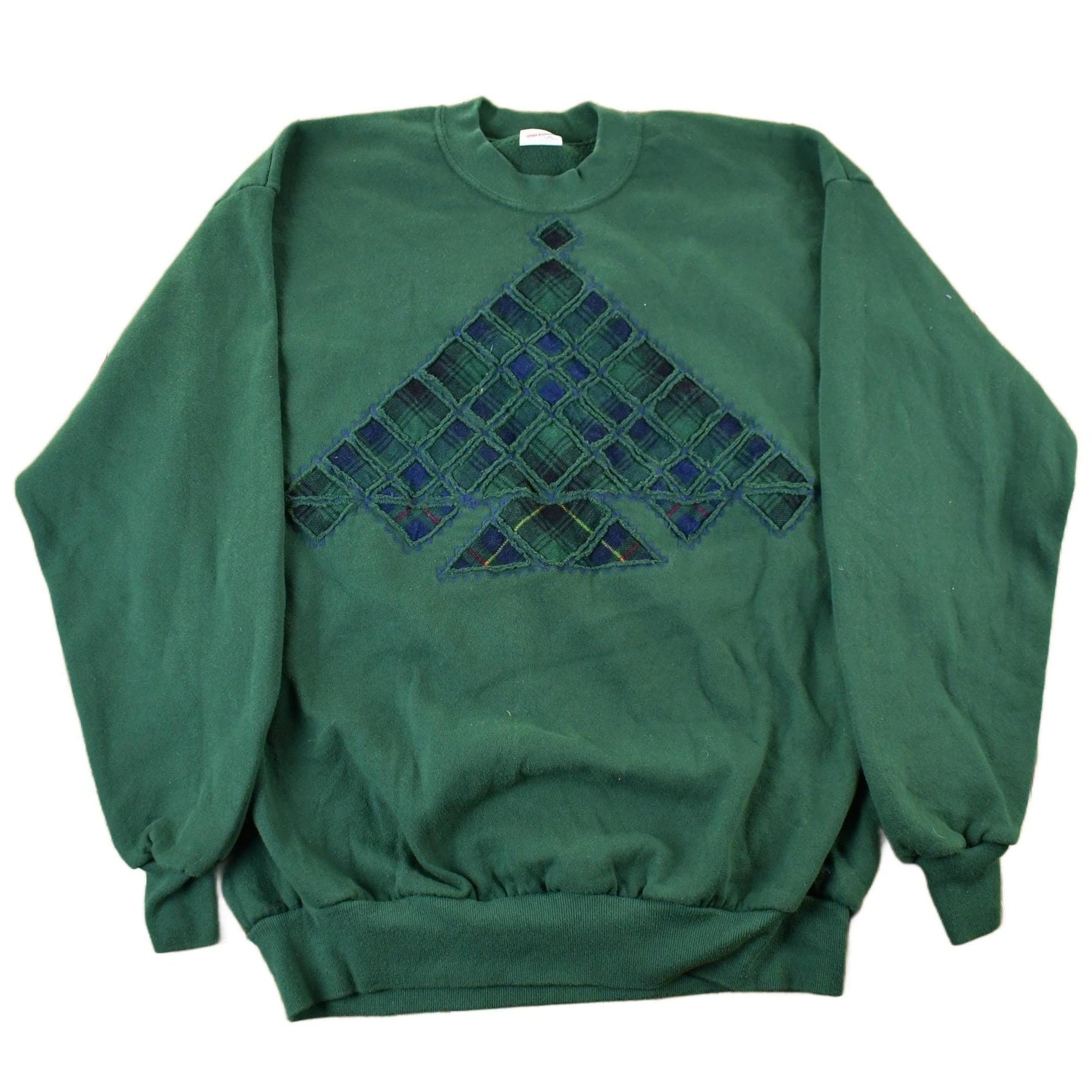 Vintage 1990s Jerzees Plaid Pattern Cute Crewneck Sweater Men's Large from propervintagecanada