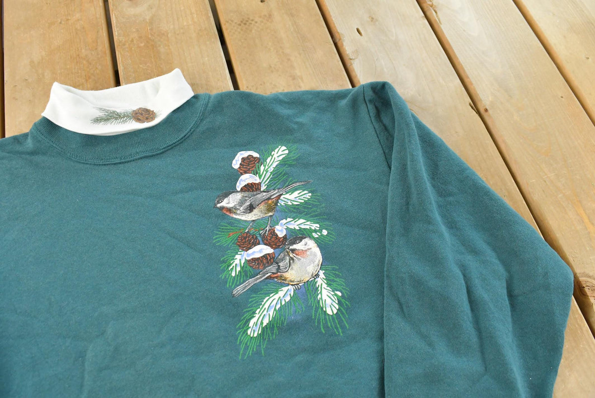 Vintage 1990s Jerzees Snow Birds Turtleneck Crewneck Sweater Men's M from propervintagecanada