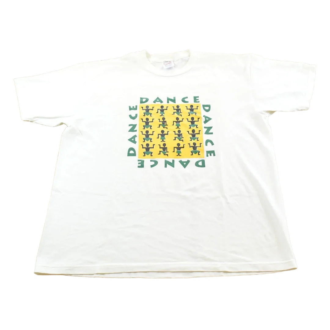 Vintage 1990s Jerzees Stick Figure Art Dance T-Shirt Mens S from propervintagecanada