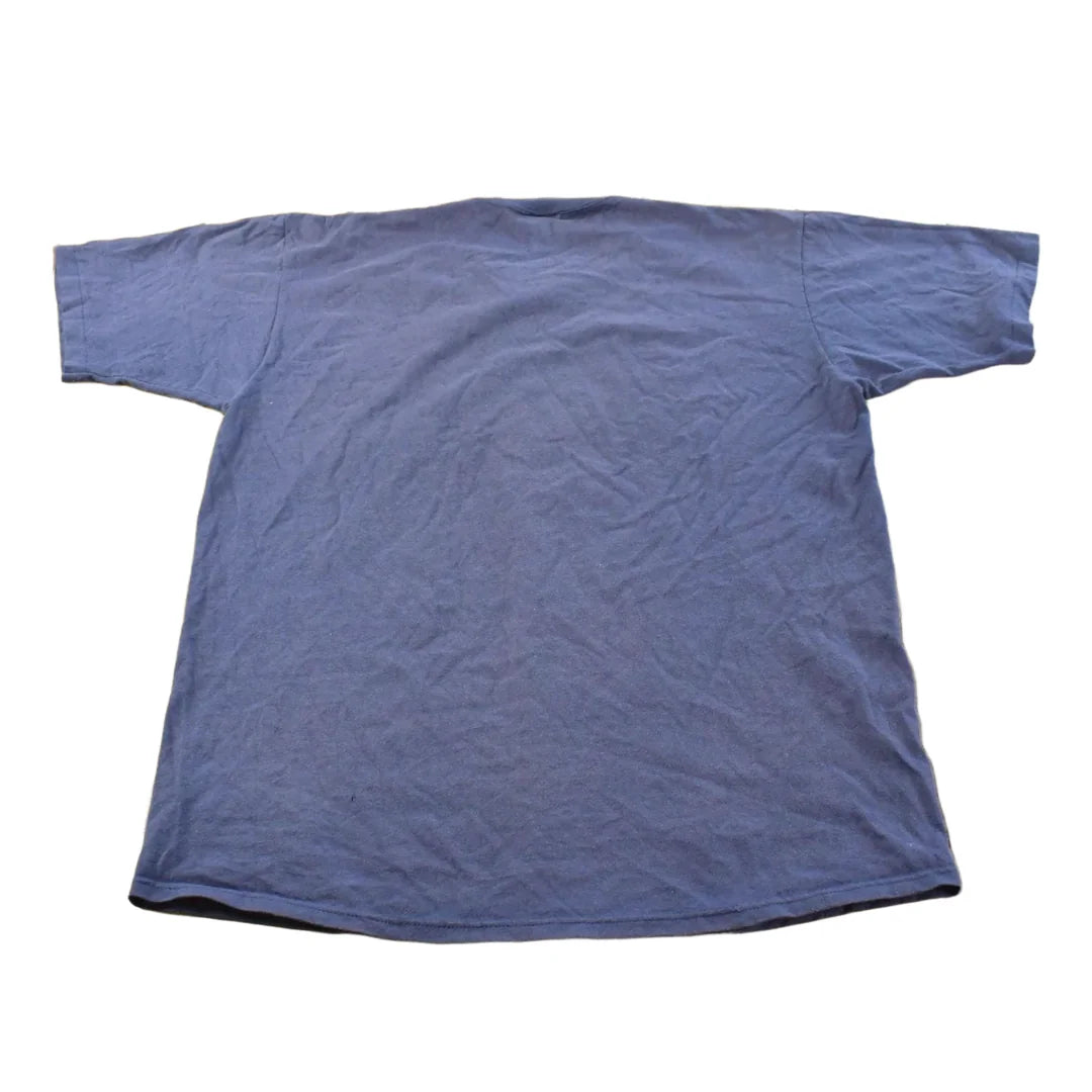 Vintage 1990s Jerzees Super T Blue Blank Pocket T-Shirt Men's L from propervintagecanada