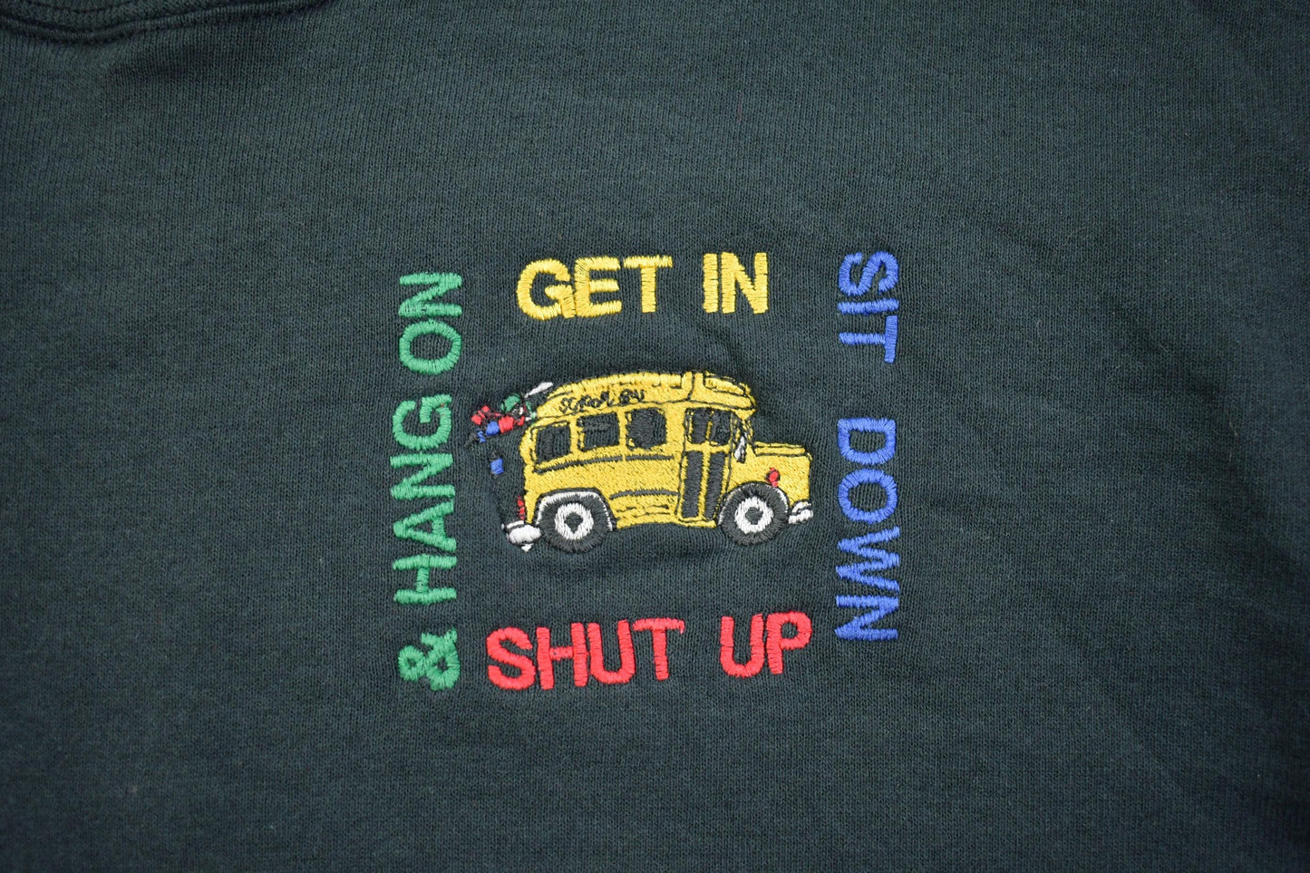 Vintage 1990s Jerzees Supersweats Embroidered Bus Crewneck Sweatshirt Men's L from propervintagecanada