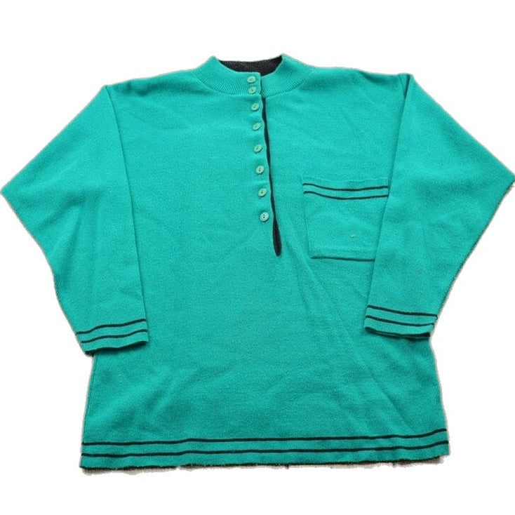 Vintage 1990s JFJ Knitted Button Up Sweater Men's XS from propervintagecanada