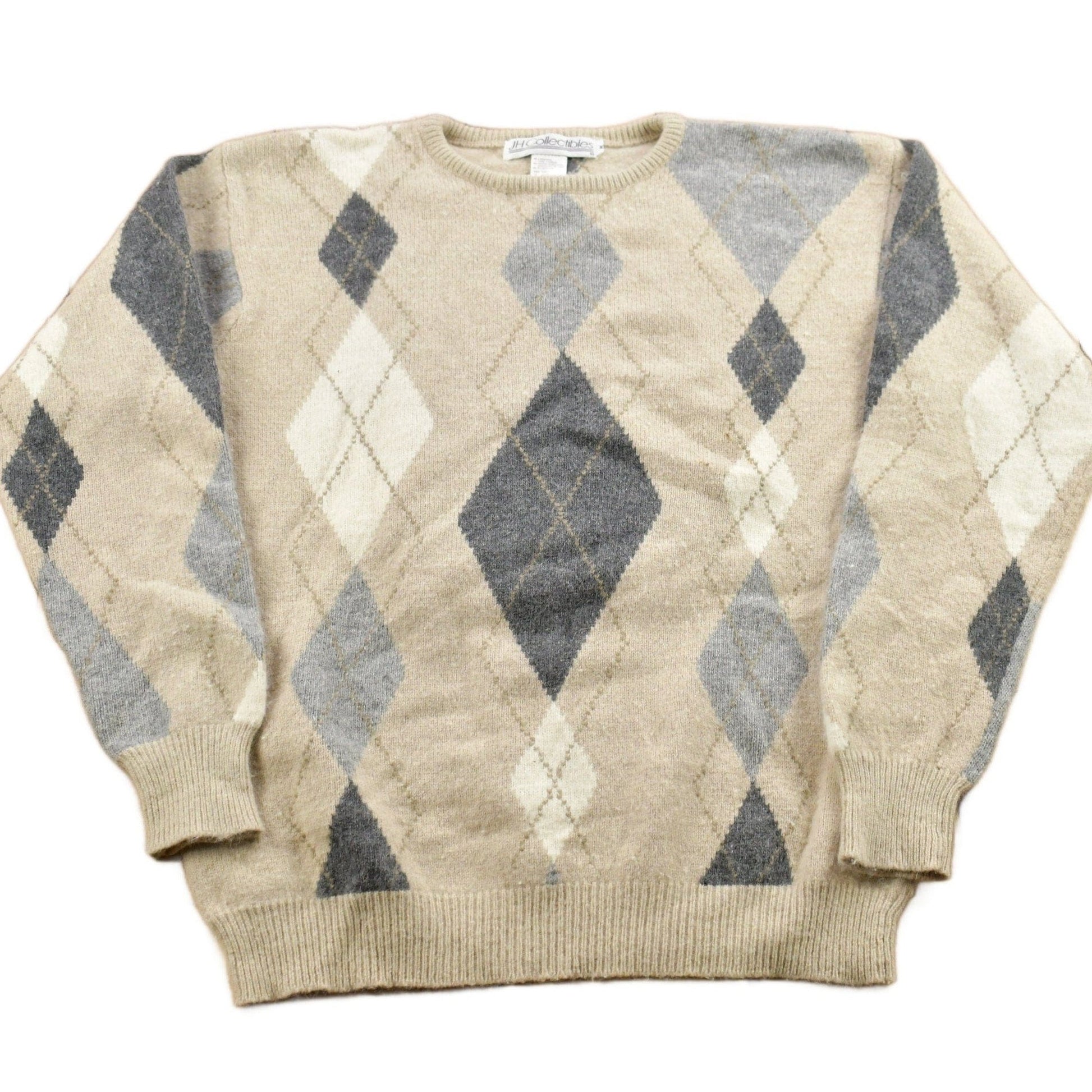 Vintage 1990s JH Collectibles 70% Lambswool Knit Argyle Sweater Men's Small from propervintagecanada