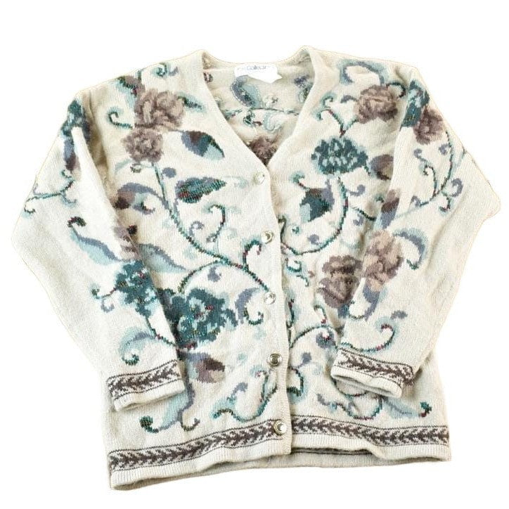 Vintage 1990s JH Collectibles Button Up Wool Knit Sweater Womens M from propervintagecanada