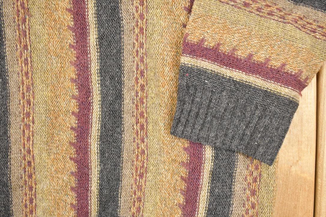 Vintage 1990s JJ Farmer Wool Knit V Neck Sweater Men's XL from propervintagecanada