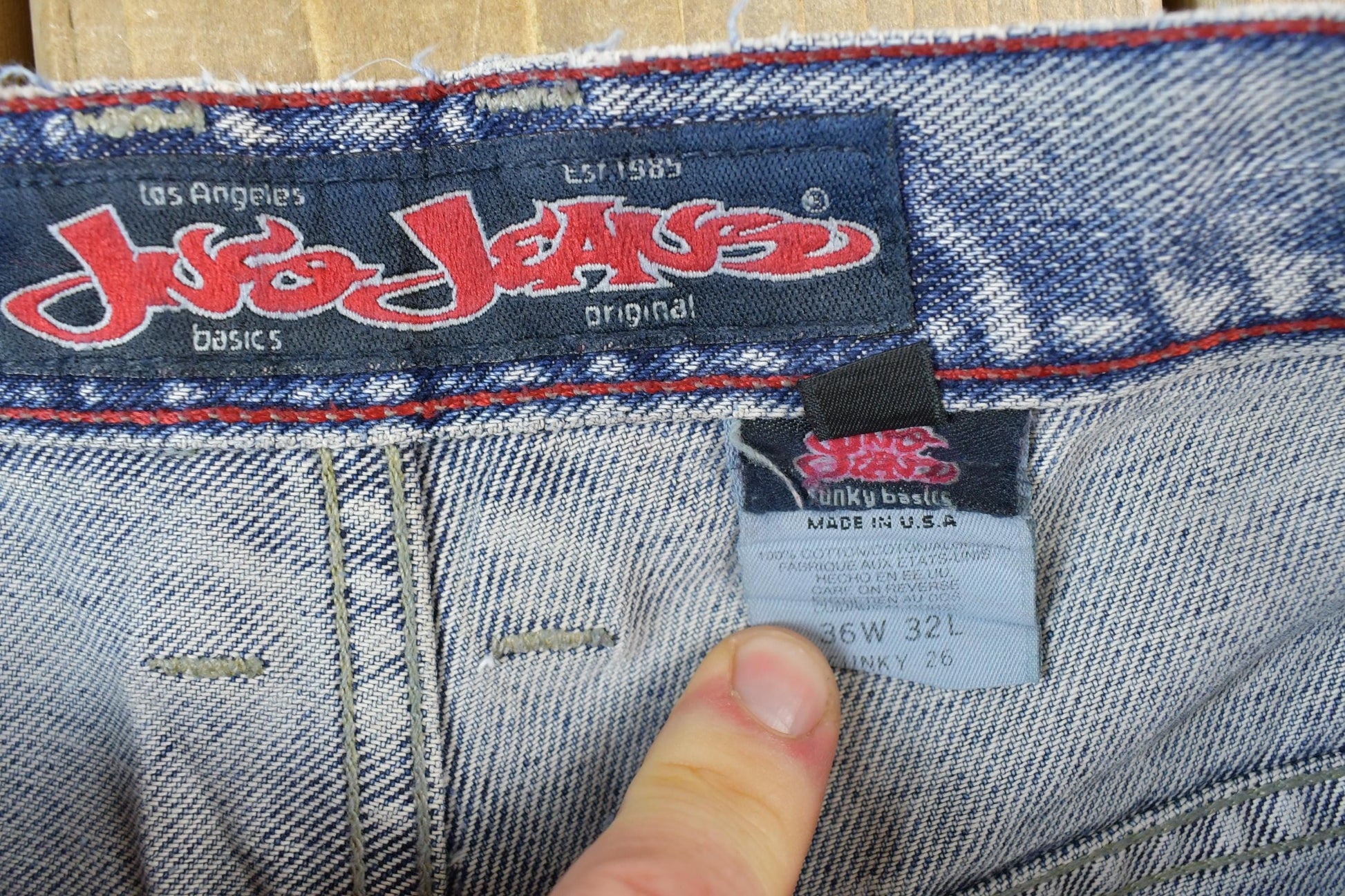 Vintage 1990s JNCO Funky Denim Wide Leg Jeans Men's 36 x 32 from propervintagecanada