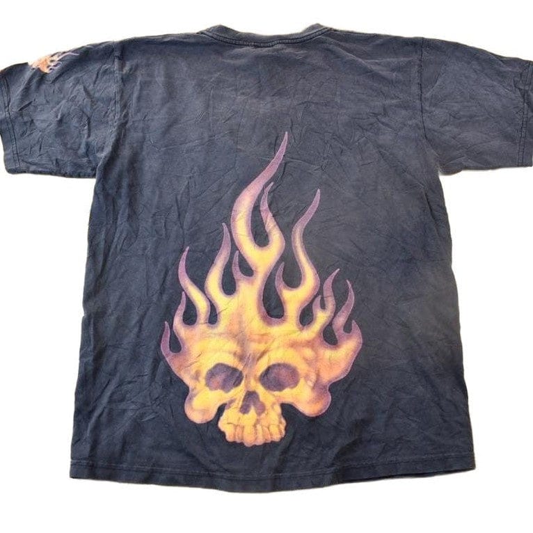 Vintage 1990s JNCO Jeans Skull Flame Graphic T Shirt Men's Large from propervintagecanada