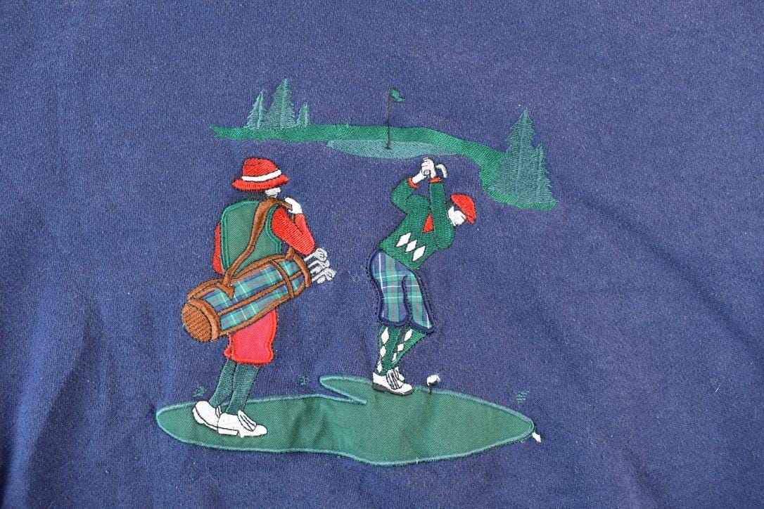 Vintage 1990s John Ashford Golf Crewneck Plaid Heavyweight Sweatshirt Men's XL from propervintagecanada