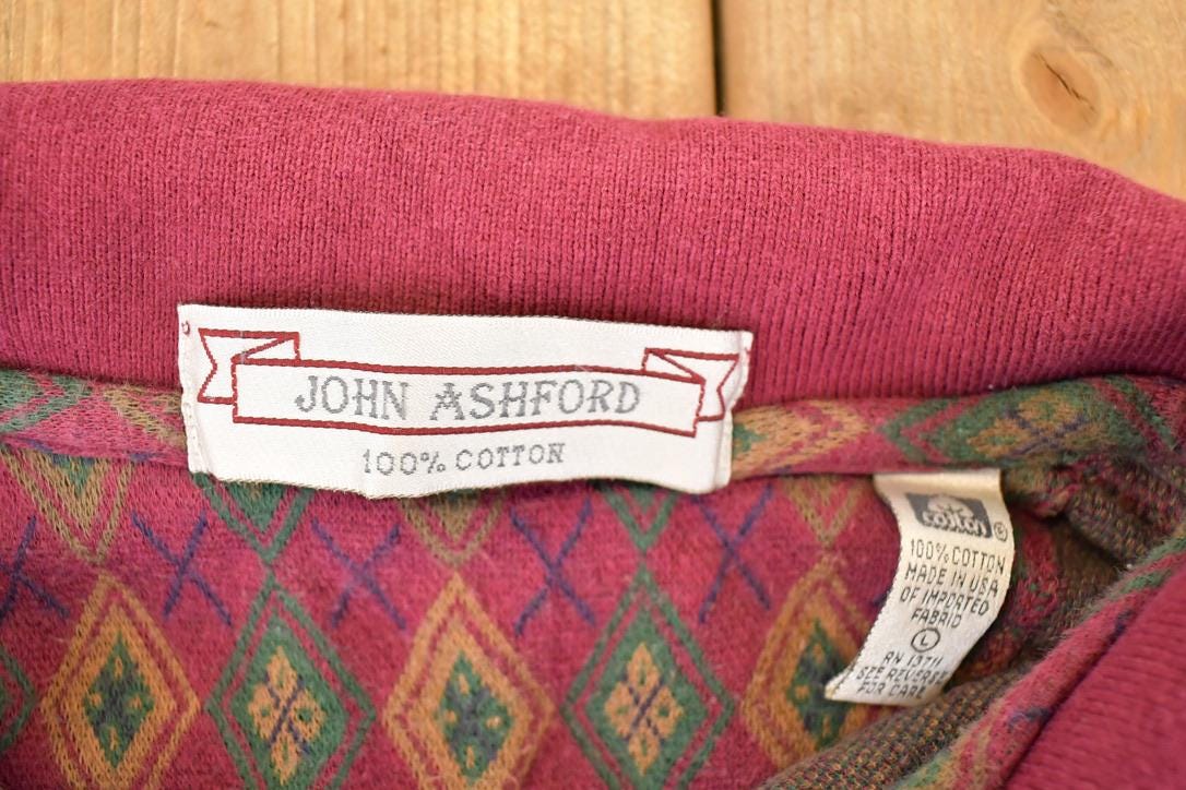 Vintage 1990s John Ashford Quarter Button Up Shirt Men's M from propervintagecanada