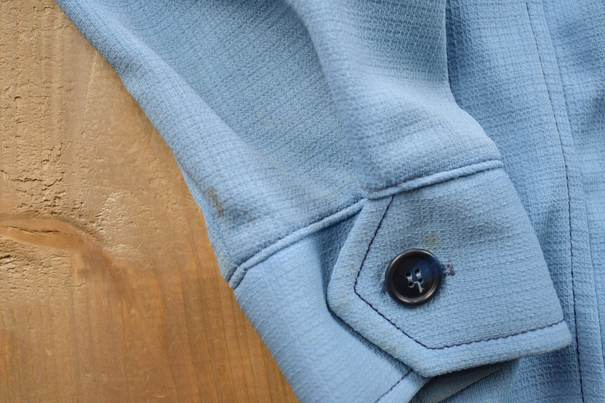 Vintage 1990s John Blair Blank Blue Button Up Shirt from propervintagecanada