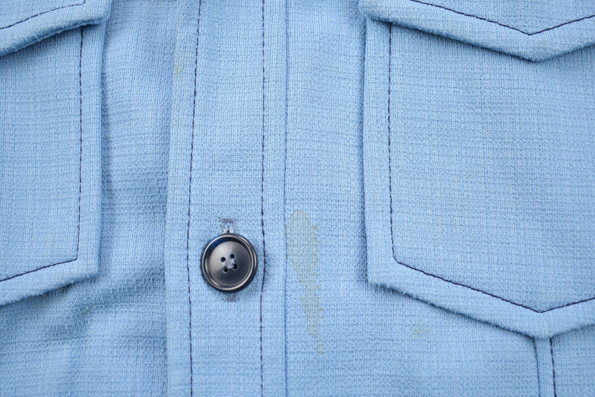 Vintage 1990s John Blair Blank Blue Button Up Shirt from propervintagecanada