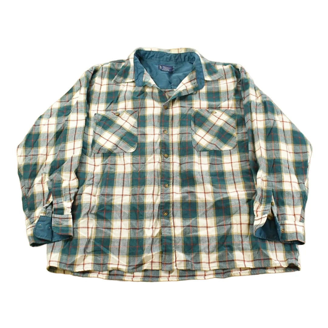Vintage 1990s John Blair Plaid Flannel Button Up Shirt Men's XL from propervintagecanada