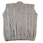 Vintage 1990s John Molloy Cable Knit Perfect Mild Distress Cardigan Sweater Vest Made In Ireland from propervintagecanada