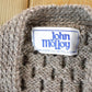 Vintage 1990s John Molloy Cable Knit Perfect Mild Distress Cardigan Sweater Vest Made In Ireland from propervintagecanada