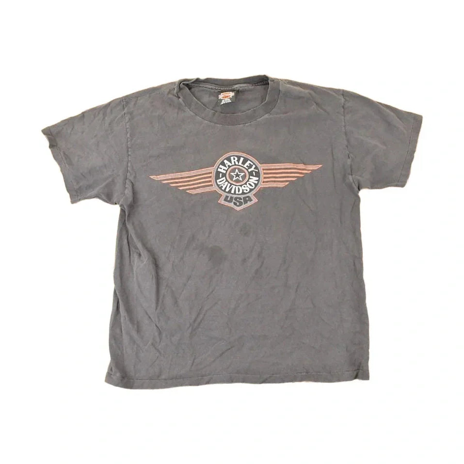Vintage 1990s John's Fort Collins Harley Davidson Motorcycles Biker T-Shirt Men's M from propervintagecanada