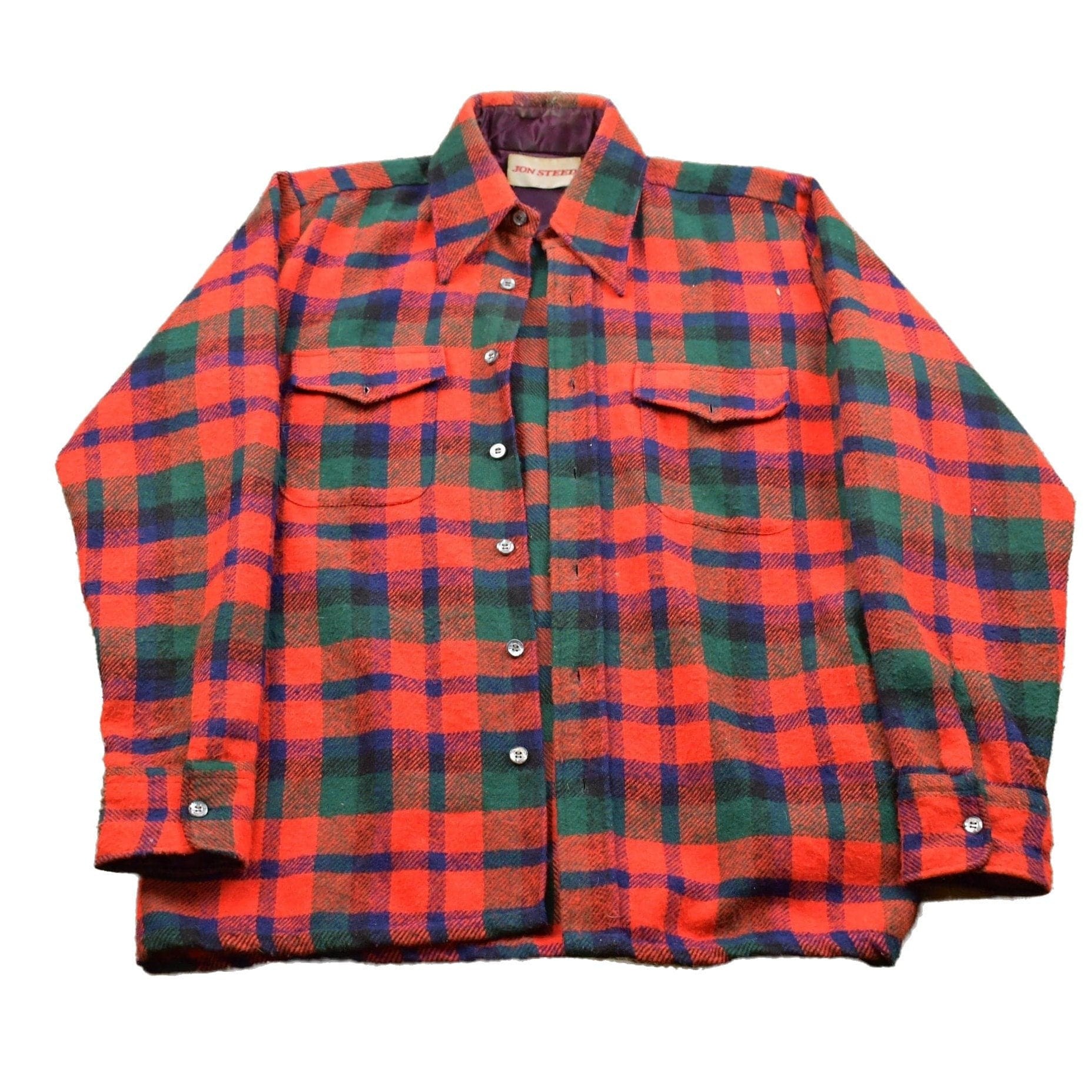 Vintage 1990s John Steed Lined Plaid Button Up Shirt Men's Large from propervintagecanada