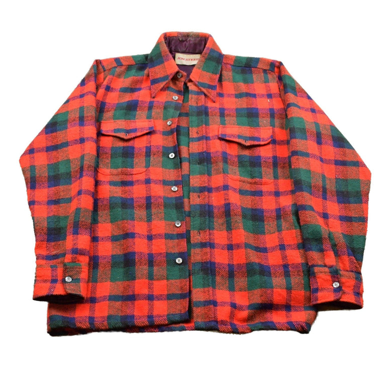 Vintage 1990s John Steed Lined Plaid Button Up Shirt Men's Large from propervintagecanada