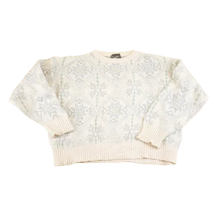 Vintage 1990s John Weitz Knit Crewneck Sweater Women's L Cropped from propervintagecanada