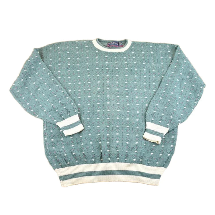 Vintage 1990s John Weitz Knit Crewneck Sweater Women's XL from propervintagecanada
