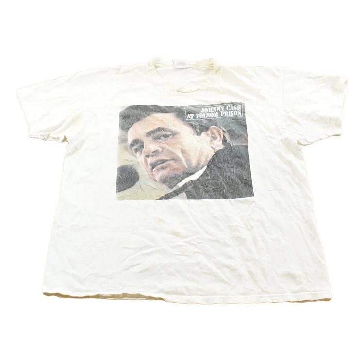 Vintage 1990s Johnny Cash At Folsom Prison Country Music T-Shirt Men's L from propervintagecanada