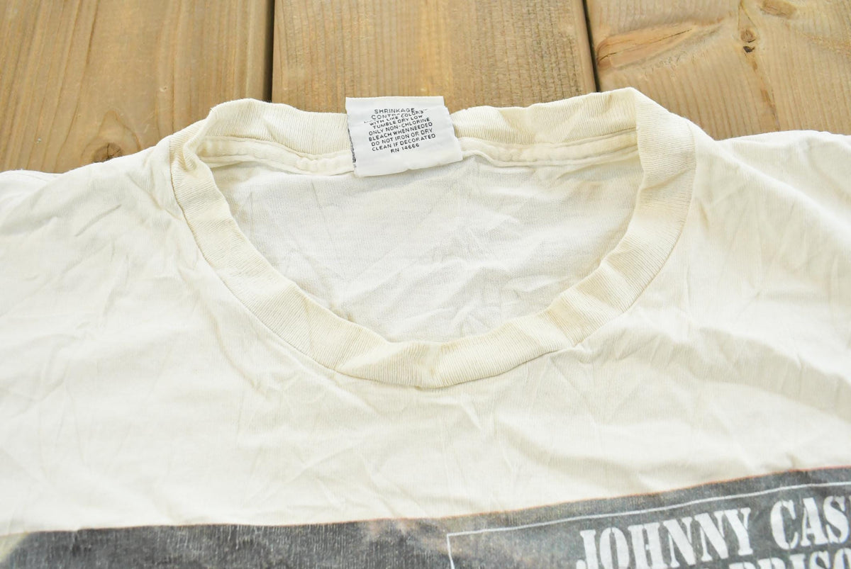 Vintage 1990s Johnny Cash At Folsom Prison Country Music T-Shirt Men's L from propervintagecanada