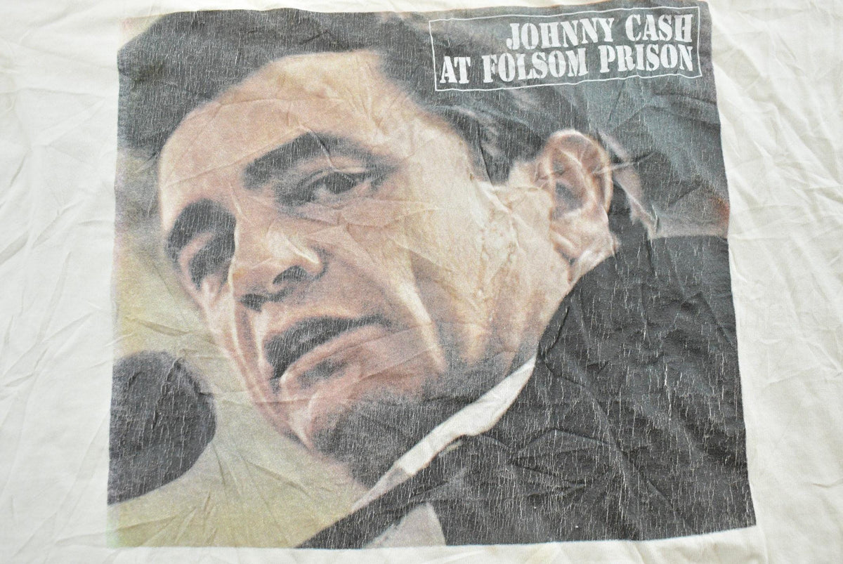 Vintage 1990s Johnny Cash At Folsom Prison Country Music T-Shirt Men's L from propervintagecanada