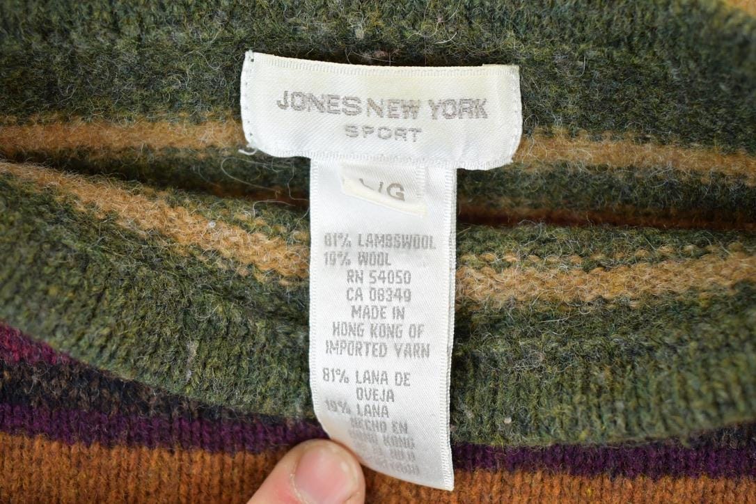 Vintage 1990s Jones New York LambsWool Knit Sweater Womens L from propervintagecanada