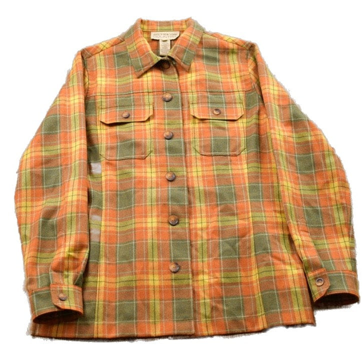 Vintage 1990s Jones New York Plaid Country Flannel Button Up Shirt Men's XS from propervintagecanada