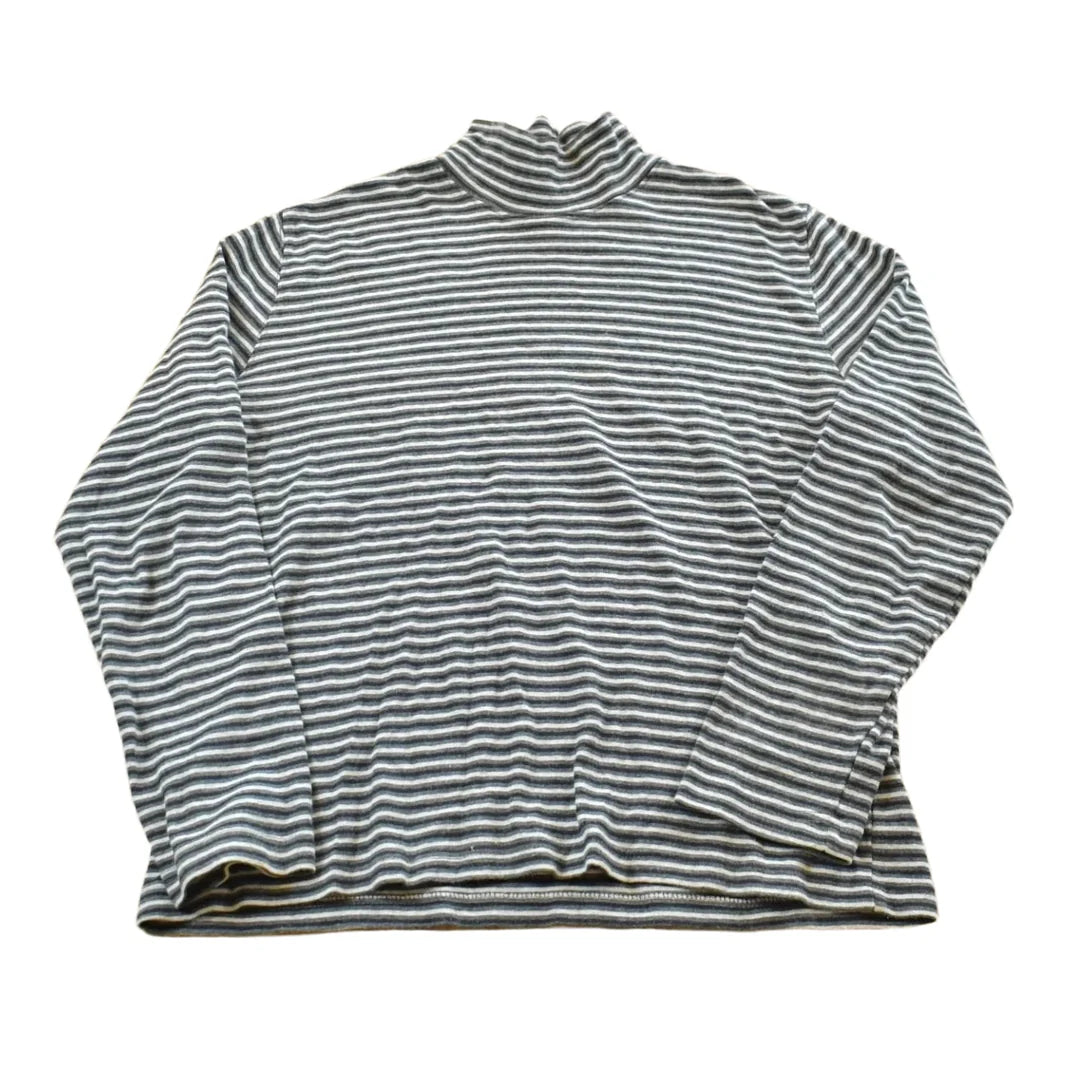 Vintage 1990s Jones New York Striped Mock Turtleneck Long Sleeve T-Shirt Womens L from propervintagecanada