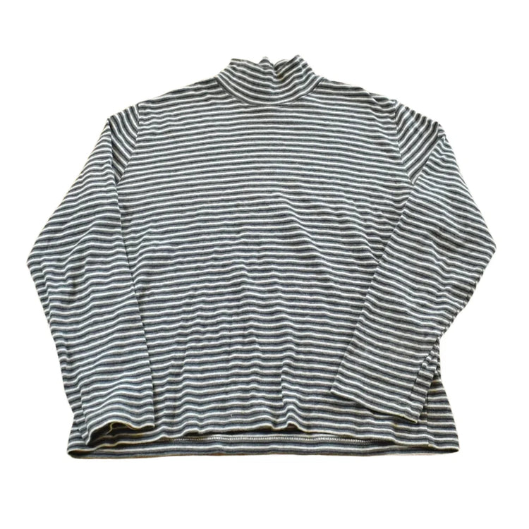 Vintage 1990s Jones New York Striped Mock Turtleneck Long Sleeve T-Shirt Womens L from propervintagecanada