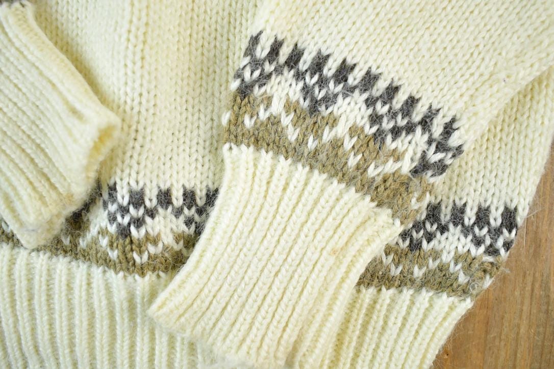 Vintage 1990s Joseph Laurin 100% Wool Knit Crewneck Sweater  SWomen's from propervintagecanada