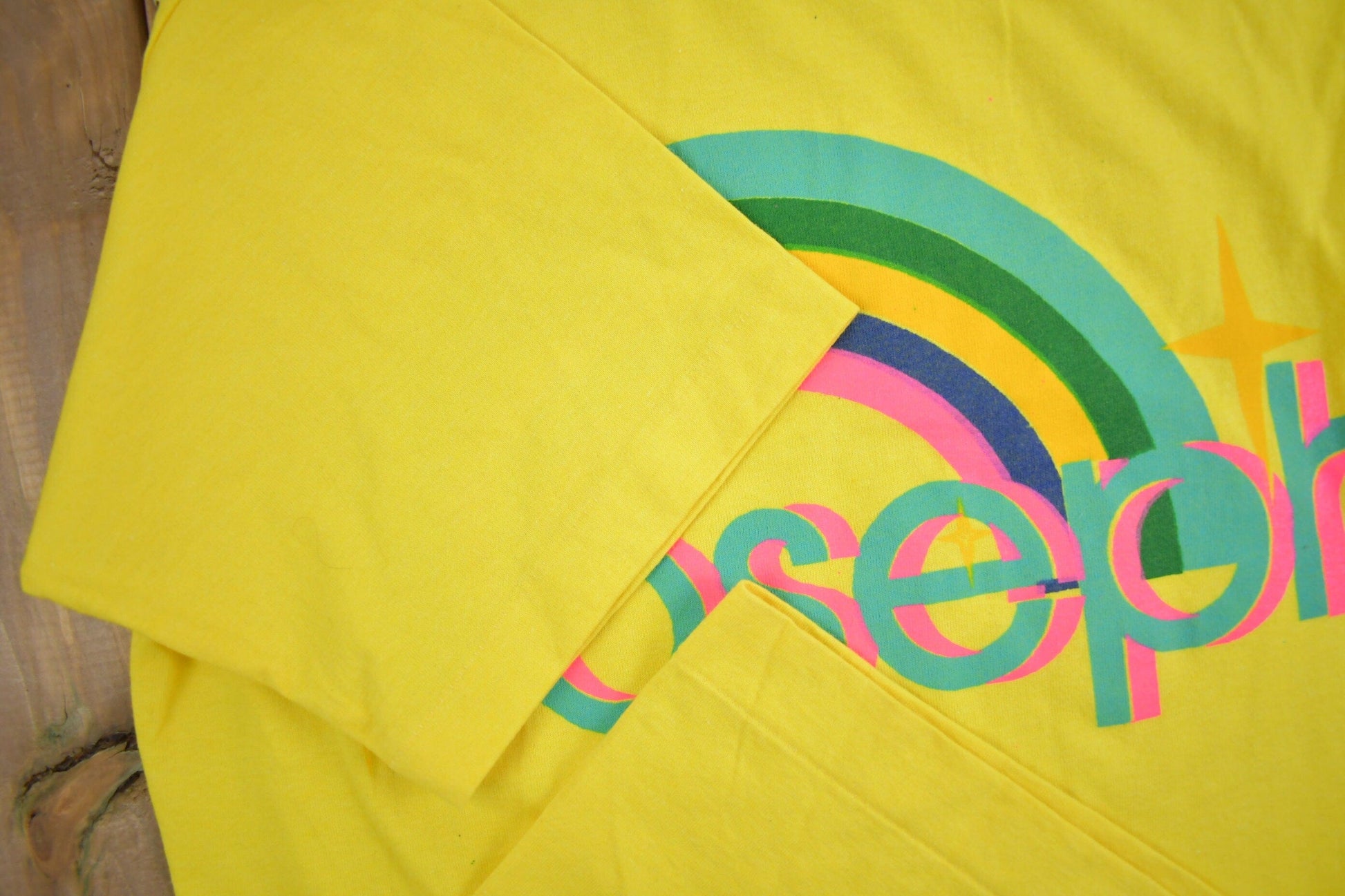 Vintage 1990s Joseph Rainbow Graphic T Shirt Men's Small from propervintagecanada