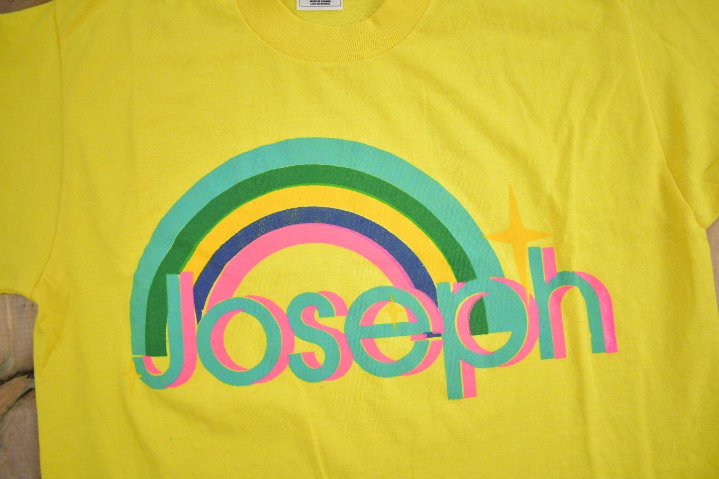 Vintage 1990s Joseph Rainbow Graphic T Shirt Men's Small from propervintagecanada