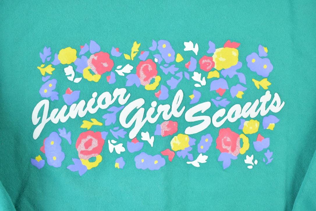 Vintage 1990s Junior Girl Scouts Cute Crewneck Sweater Men's XS from propervintagecanada