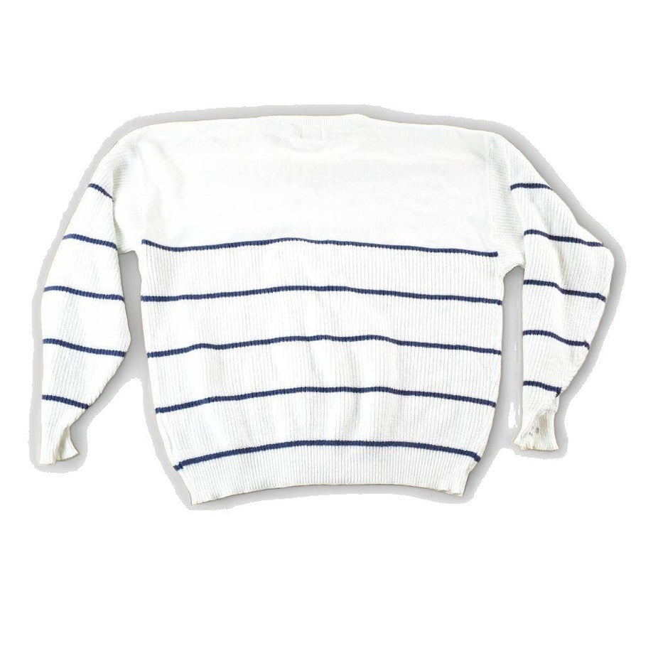 Vintage 1990s K Brand Yachting Knit Abstract Pattern Crewneck Sweater Mens XL from propervintagecanada