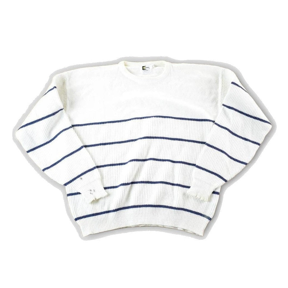 Vintage 1990s K Brand Yachting Knit Abstract Pattern Crewneck Sweater Mens XL from propervintagecanada